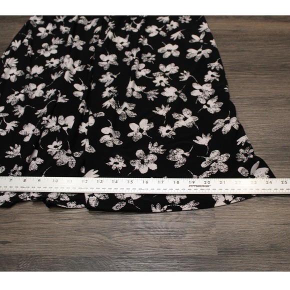 Chaps Black Floral Sleeveless Dress Summer Casual Lightweight - L - Picture 6 of 13